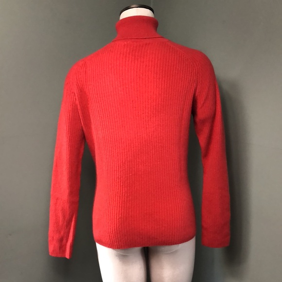 Merona 100% Cashmere Turtleneck Ribbed Knit Orange Large - Picture 5 of 9